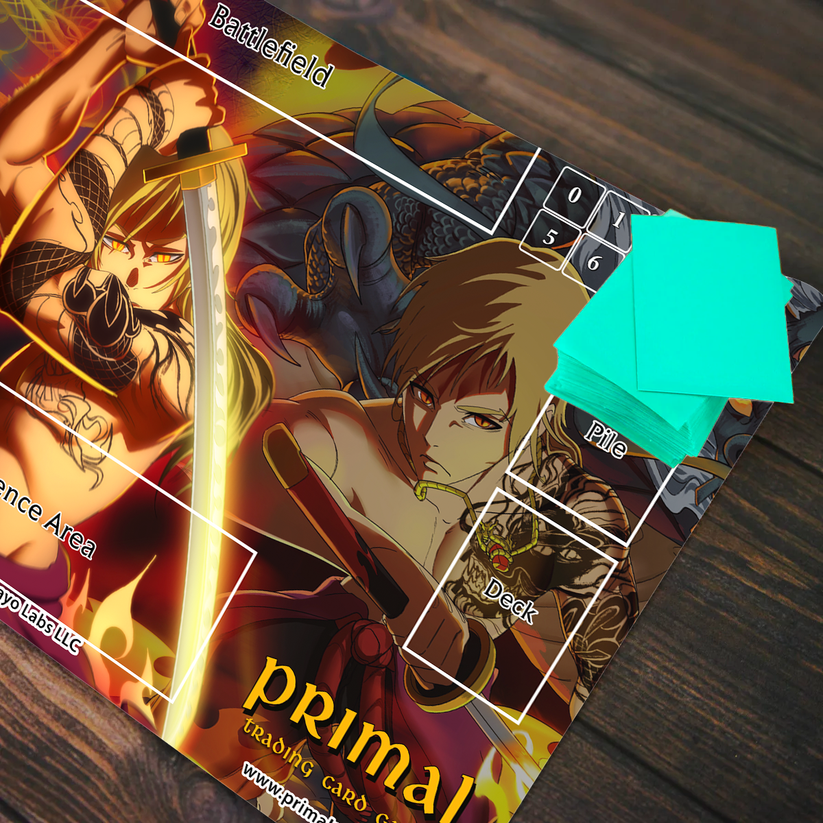 Primal TCG Flame Swordsman Sasaki Playmat